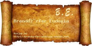 Brendörfer Eudoxia névjegykártya